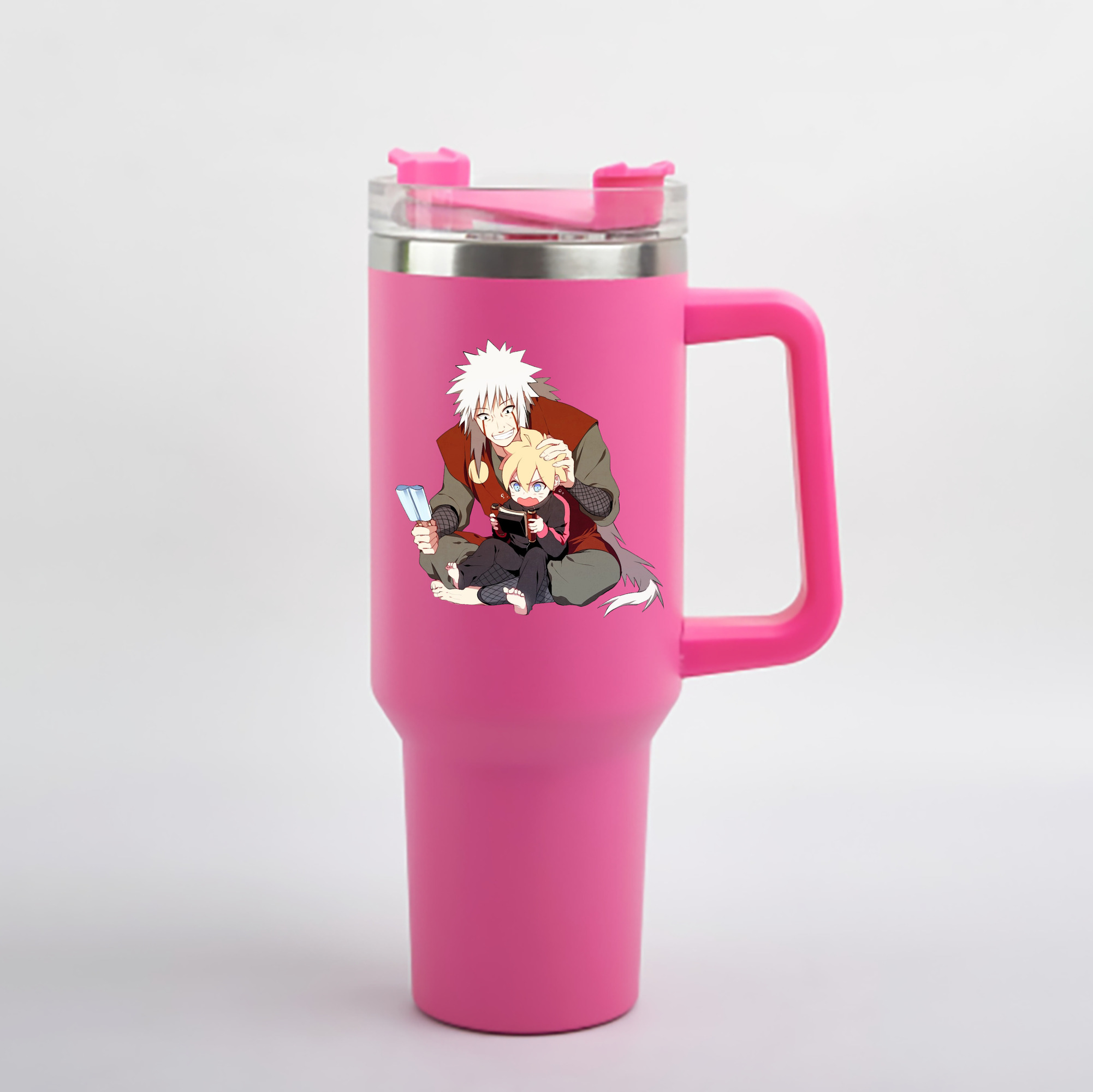 （画像用） NARUTO -ナルト- 自来也（じらいや） Jiraiya 1200mL車用タンブラー - クリスタルステッカー（プラスチックストロー付き）